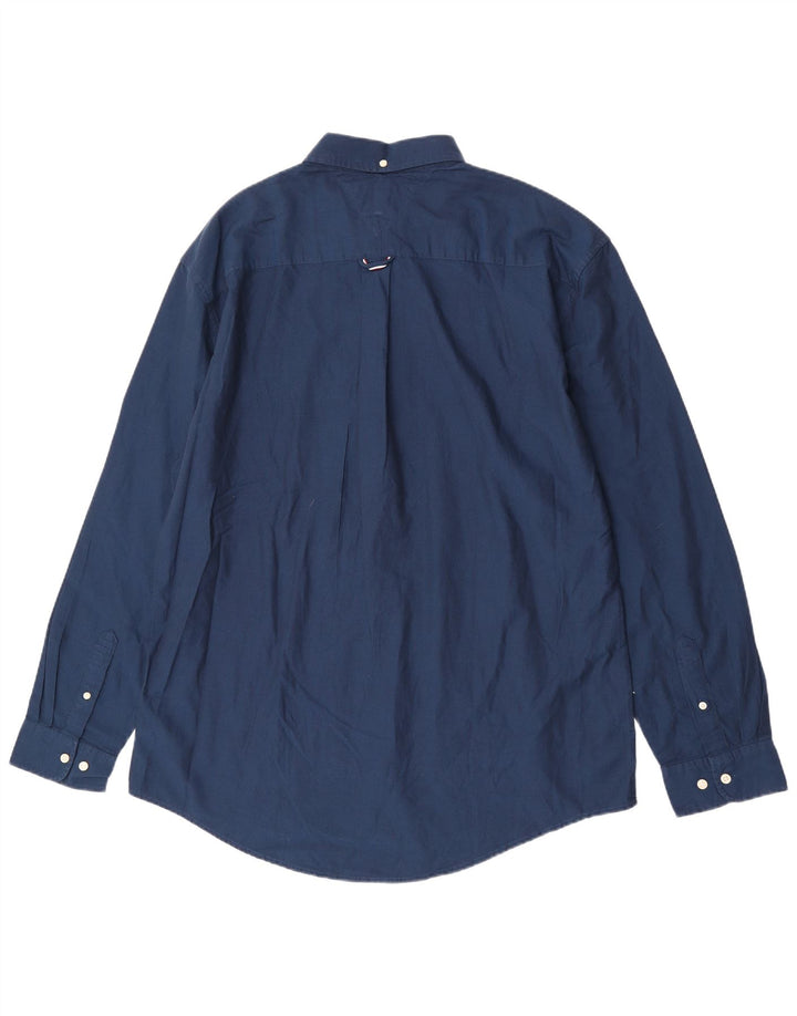 Camisa masculina Tommy Hilfiger Custom Fit 2XL algodão azul marinho