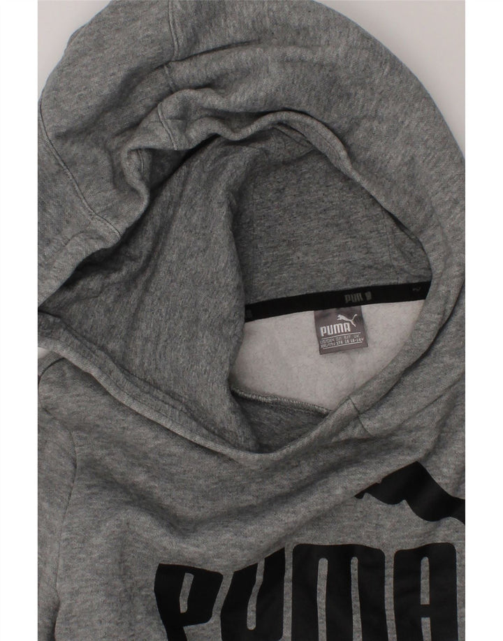 PUMA Boys Graphic Hoodie Jumper 15-16 Years  Grey Cotton Vintage Puma and Second-Hand Puma from Messina Hembry 