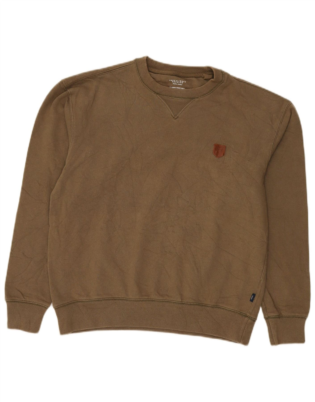 JACK & JONES moletom masculino jumper médio cáqui algodão