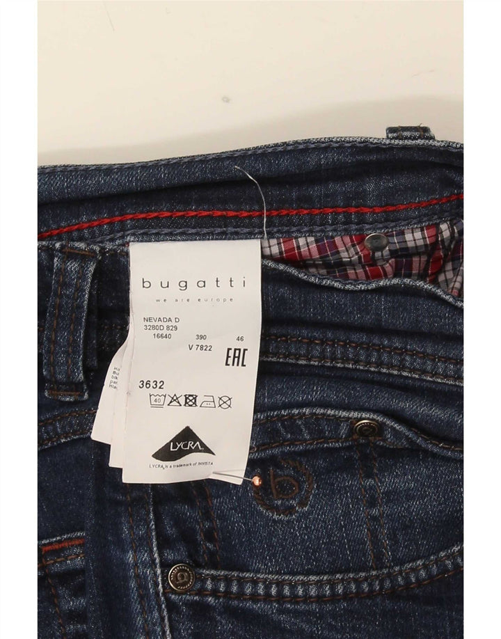 Bugatti Masculino Nevada Straight Jeans W36 L32 Azul Marinho Algodão