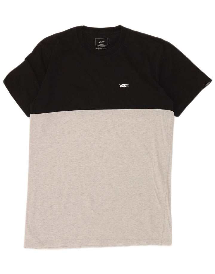 Camiseta masculina VANS Classic Fit Top cinza médio colorblock algodão