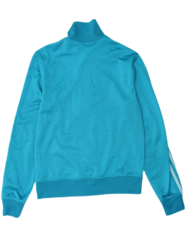ADIDAS Womens Tracksuit Top Jacket UK 12 Médio Azul Poliéster