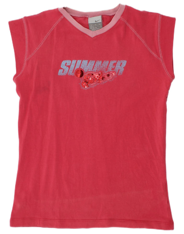 Camiseta Nike Girls Graphic Top 13-14 Anos XL Rosa