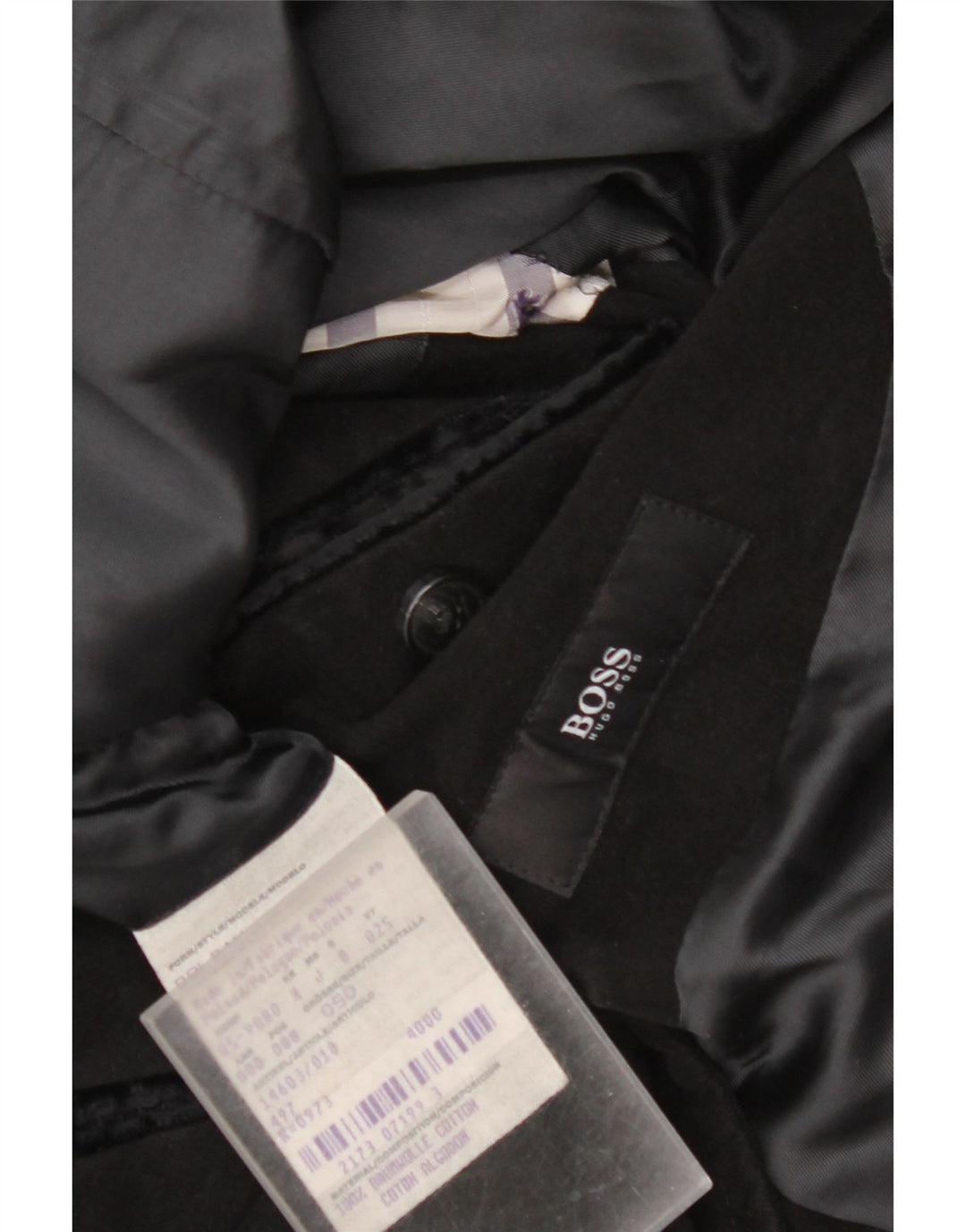 Sobretudo masculino Hugo Boss EU 50 grande algodão preto
