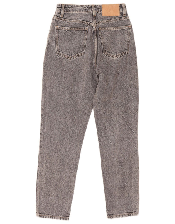 Zara Jeans feminino de cintura alta EU 34 2XS W24 L26 algodão cinza