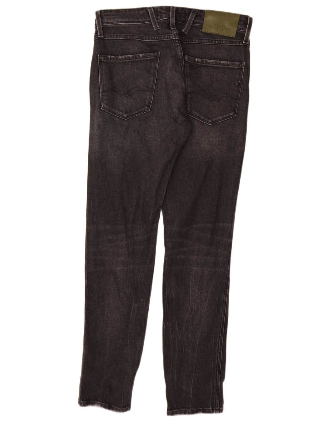 REPLAY Masculino Anbass Slim Jeans W29 L30 Algodão Preto