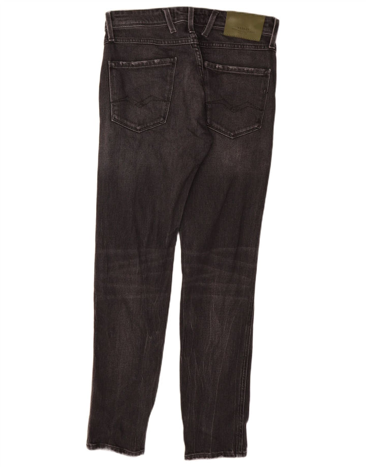 REPLAY Masculino Anbass Slim Jeans W29 L30 Algodão Preto