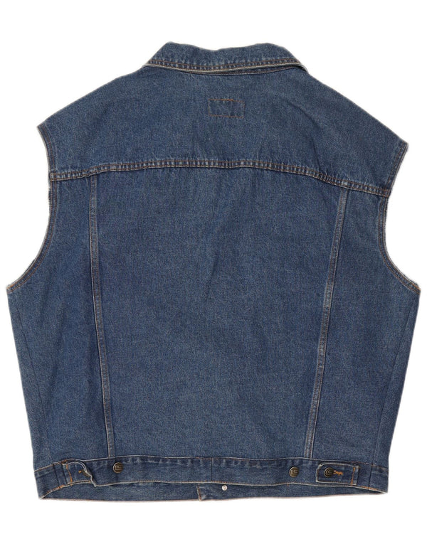 Colete jeans masculino vintage UK 46 3XL azul