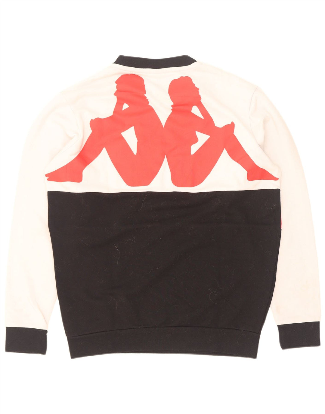 Kappa moletom gráfico masculino jumper médio branco colorblock algodão