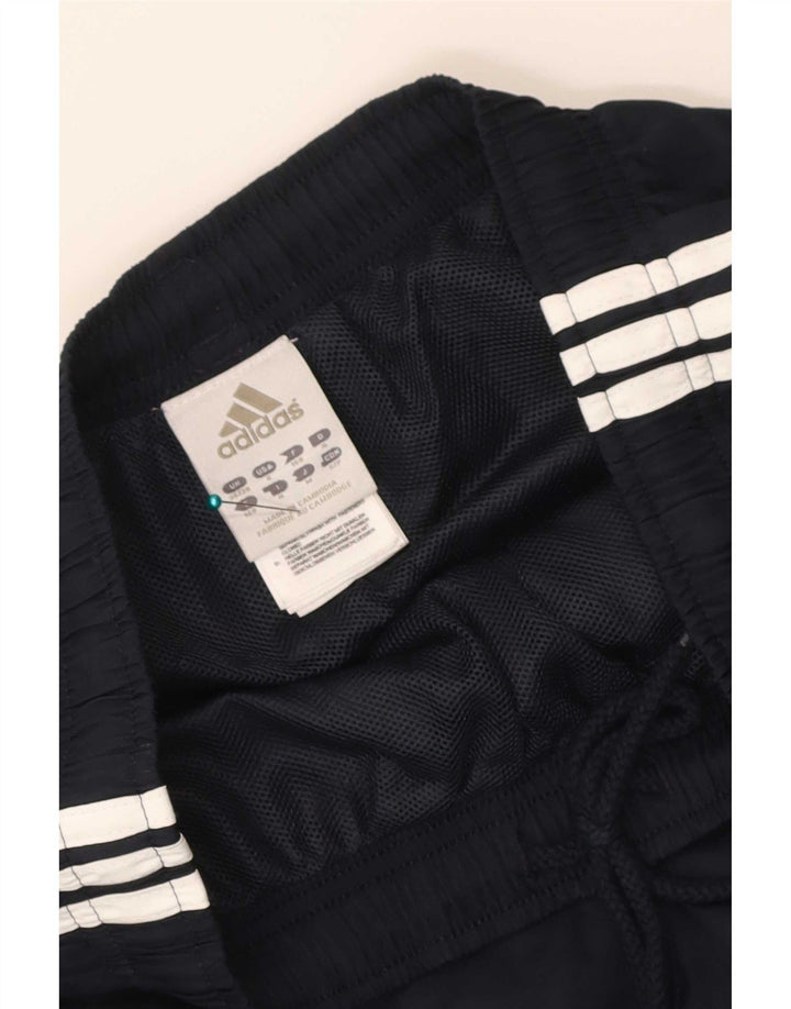 Calça de treino masculina Adidas UK 36/38 pequena azul marinho poliéster
