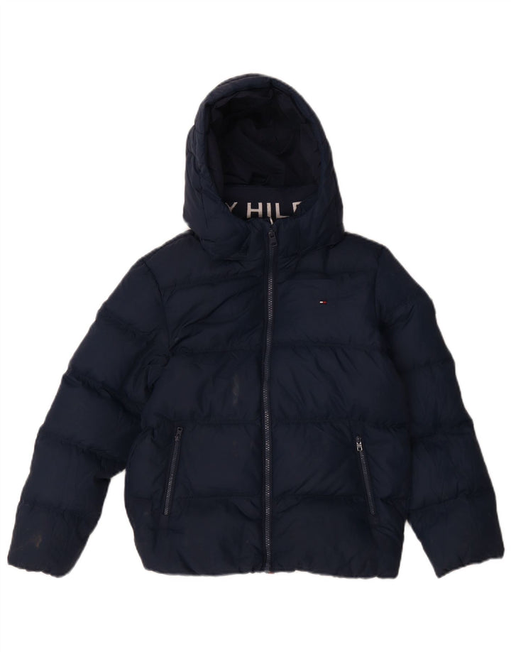 Jaqueta acolchoada com capuz para meninos Tommy Hilfiger 9-10 anos azul marinho poliéster