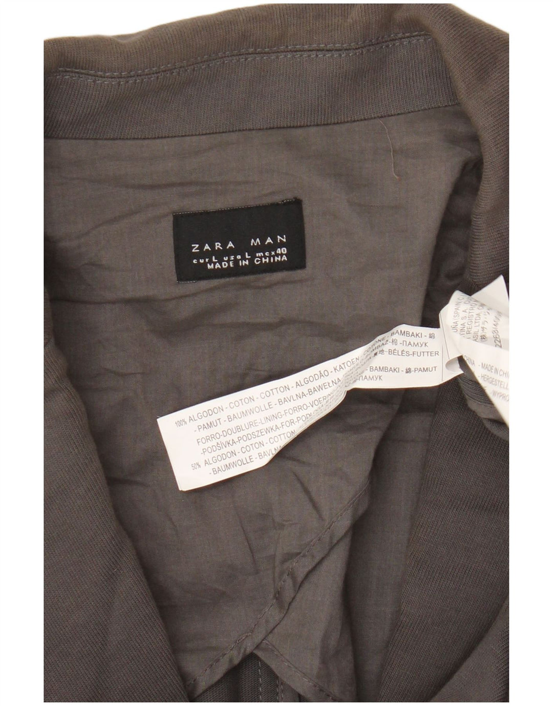 Jaqueta blazer masculina Zara em malha com 2 botões Reino Unido 40 grande algodão cinza