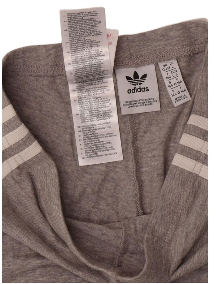 Leggings ADIDAS Menina 13-14 Anos Cinzento Algodão