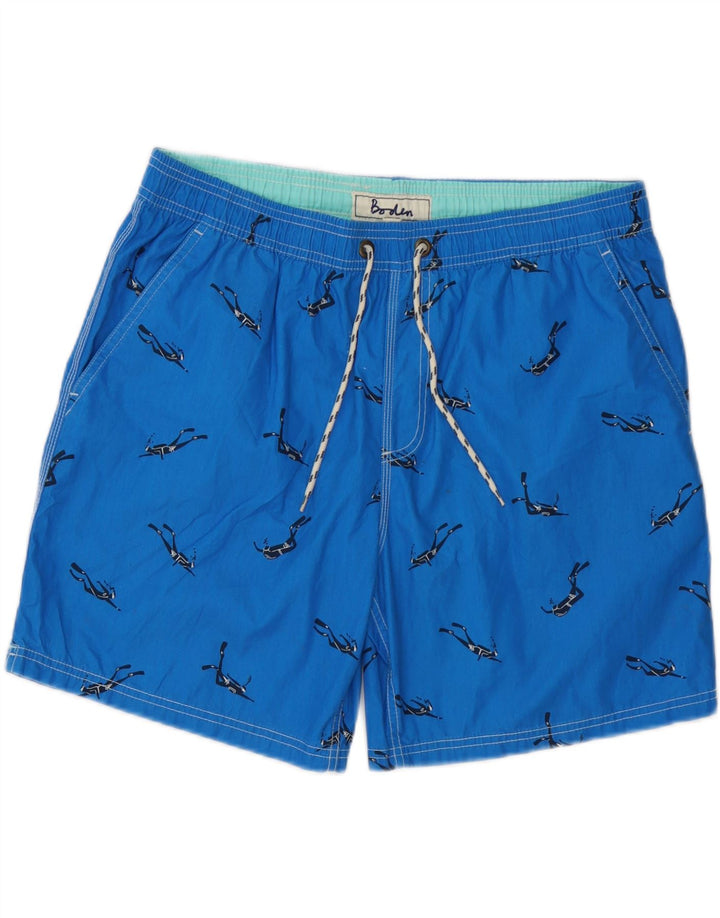 Shorts de natação masculino BODEN gráfico grande azul poliéster