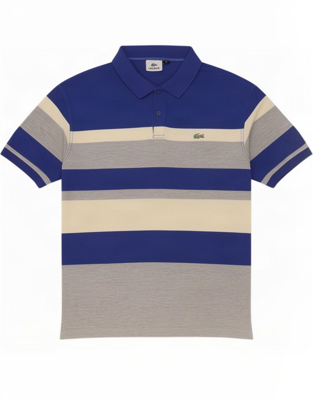 Camisa polo masculina Lacoste XL poliéster listrado multicolorido