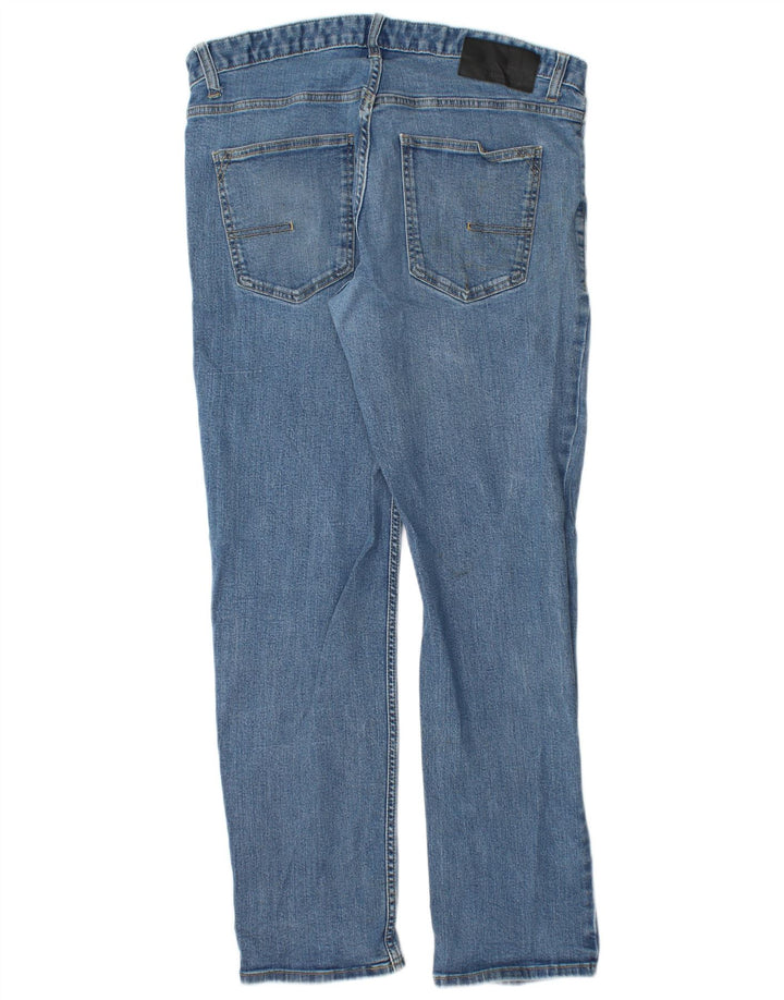 CALVIN KLEIN Masculino Slim Straight Jeans W32 L30 Azul Algodão
