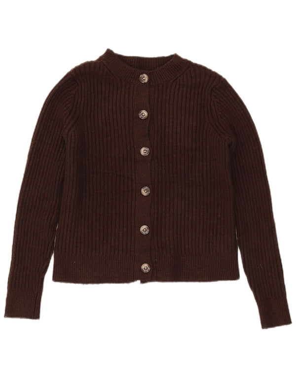 Suéter feminino Marks & Spencer Crop Cardigan Reino Unido 10 pequeno poliéster marrom