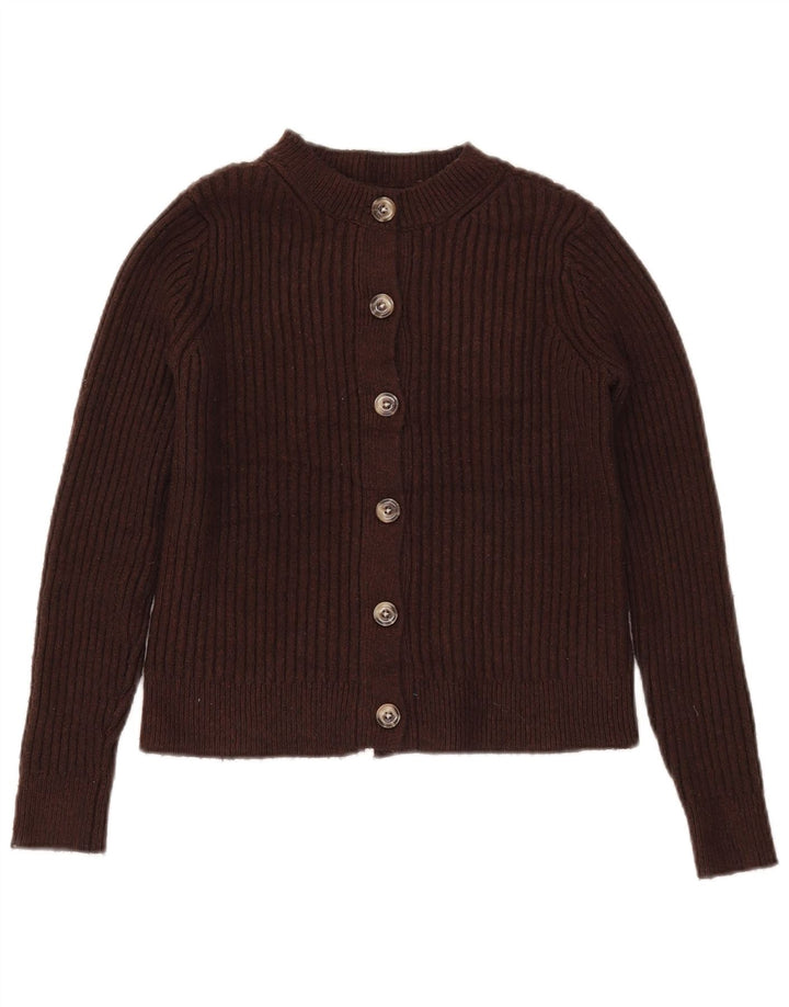 Suéter feminino Marks & Spencer Crop Cardigan Reino Unido 10 pequeno poliéster marrom