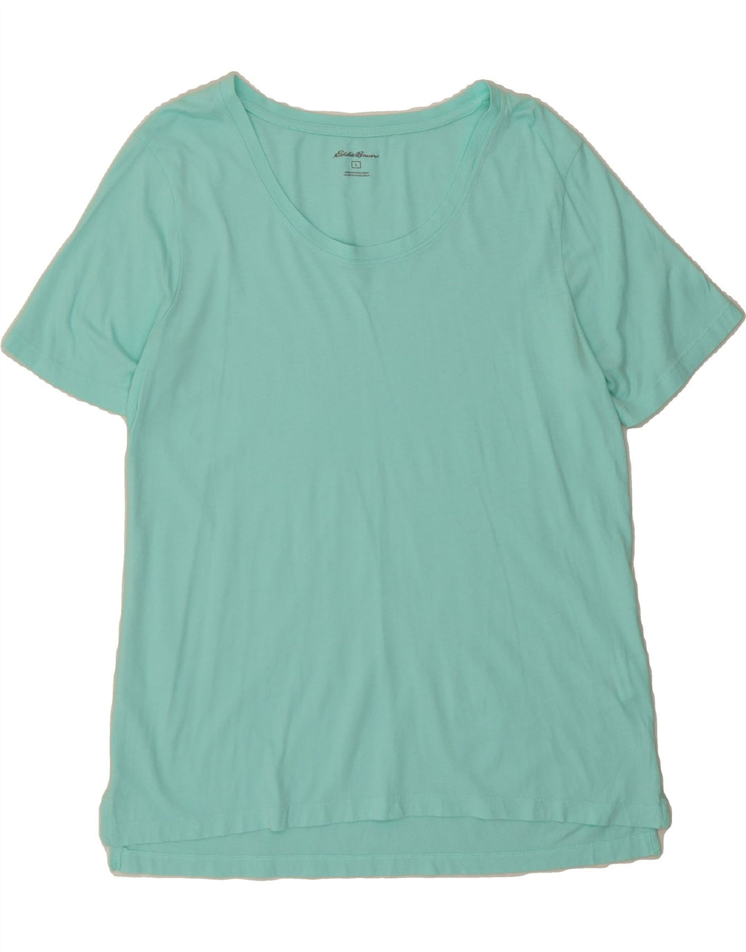 EDDIE BAUER Womens T-Shirt Top UK 16 Large Turquoise Cotton Vintage Eddie Bauer and Second-Hand Eddie Bauer from Messina Hembry 