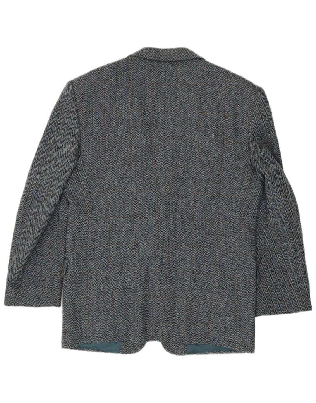 Jaqueta blazer masculina de 2 botões San Remo IT 50 grande espinha de peixe azul