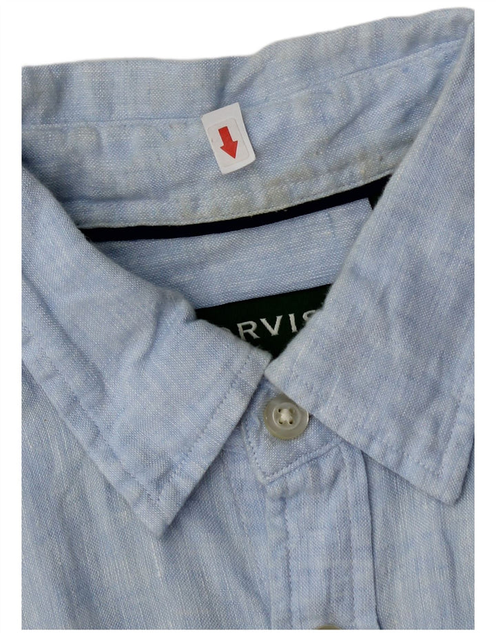 Camisa masculina de manga curta Orvis grande linho azul