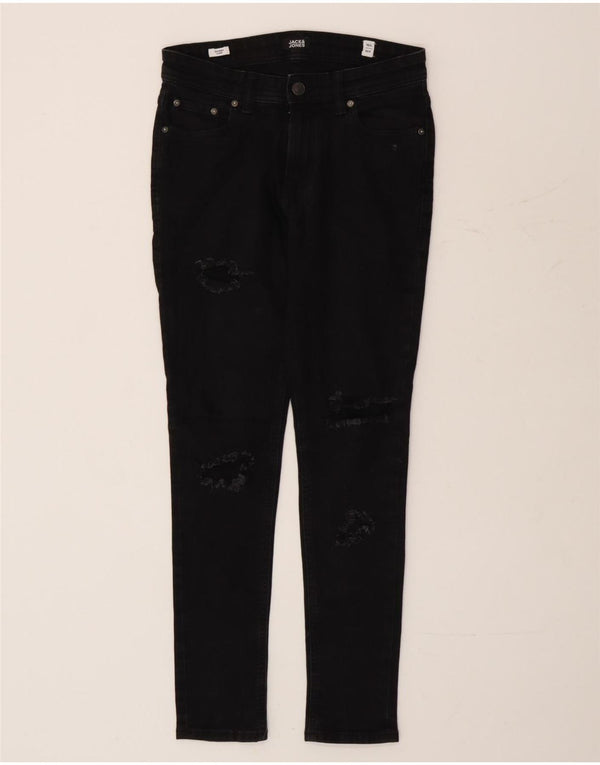 Jack & Jones Meninos Liam Distressed Jeans Skinny 13-14 Anos W28 L28 Preto