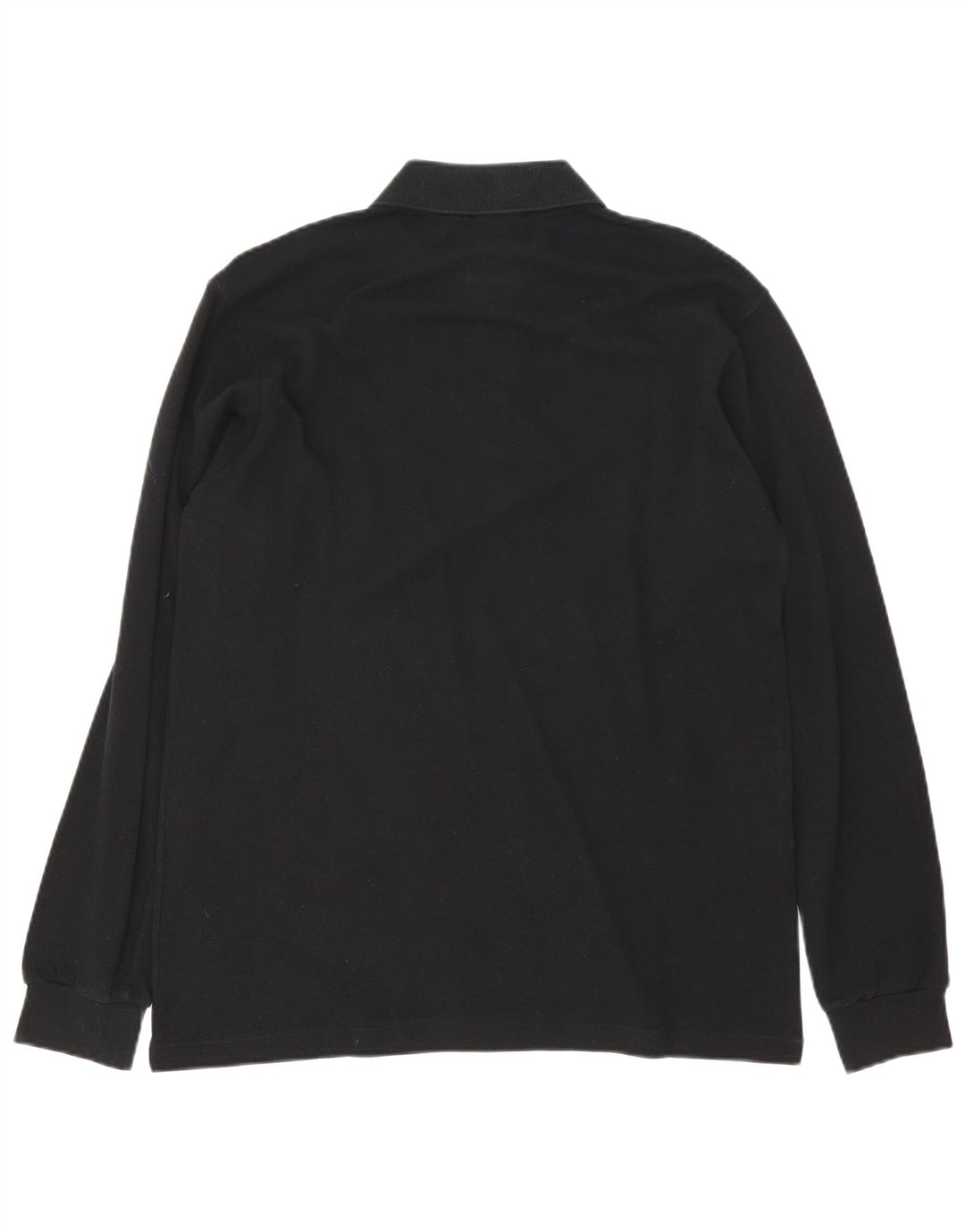 Camisa polo masculina de manga comprida Lacoste tamanho 4 médio algodão preto