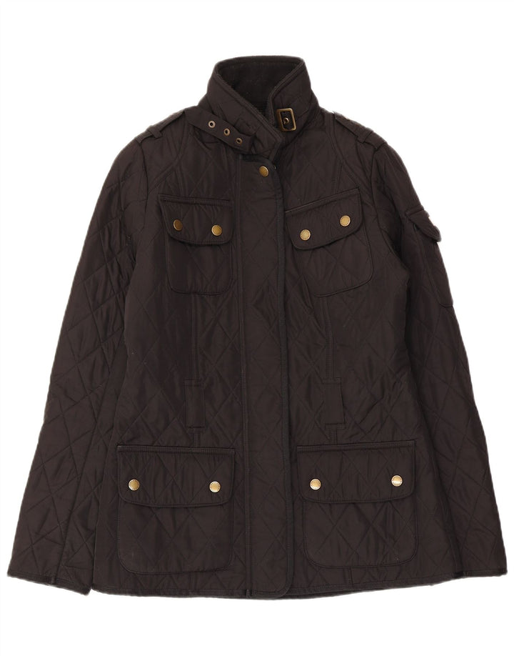 Jaqueta acolchoada feminina Barbour UK 8 poliéster preto pequeno
