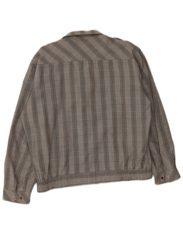 Jaqueta bomber militar masculina Faciba UK 38 xadrez cinza médio