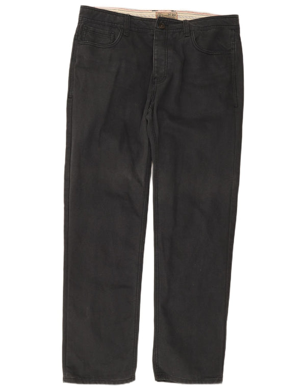 Calça casual reta masculina Fat Face W36 L33 algodão azul marinho