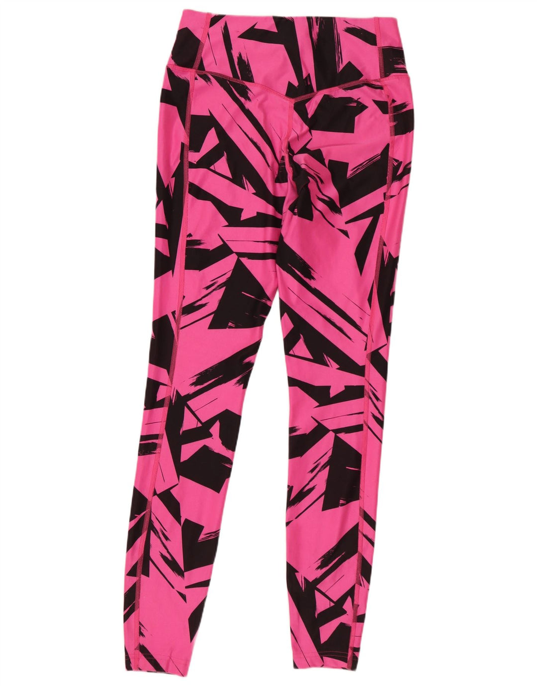 Leggings femininas NIKE Dri Fit UK 10 pequenas rosa geométricas de poliéster