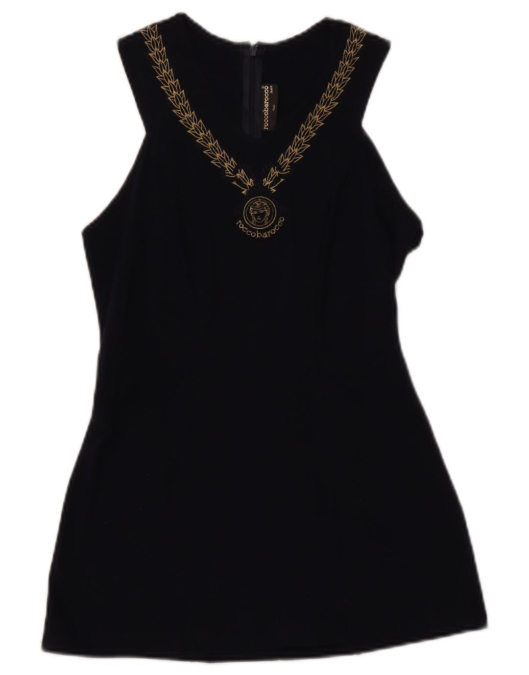 Blusa feminina sem mangas ROCCOBAROCCO Top IT 44 Médio Azul Marinho Floral