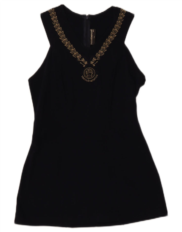 Blusa feminina sem mangas ROCCOBAROCCO Top IT 44 Médio Azul Marinho Floral