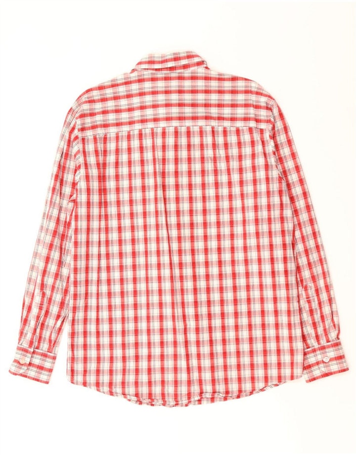 Camisa masculina LEVI'S de algodão xadrez vermelho médio
