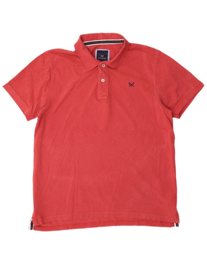 Camisa polo masculina Crew Clothing grande algodão vermelho