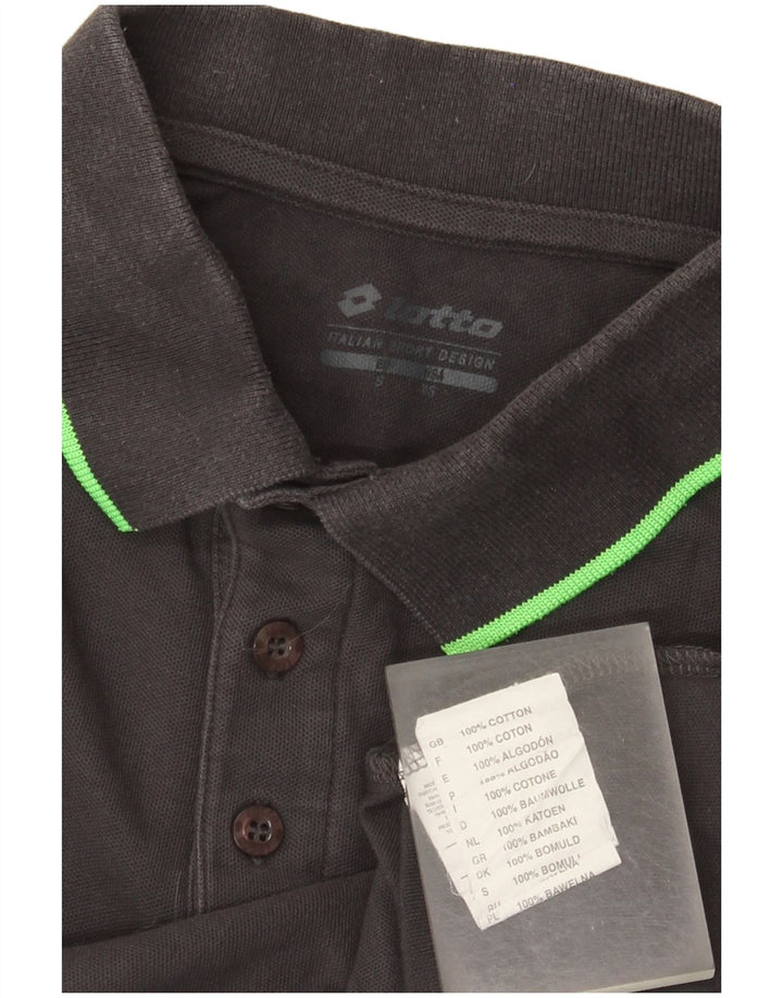 Camisa polo masculina Lotto pequena algodão cinza