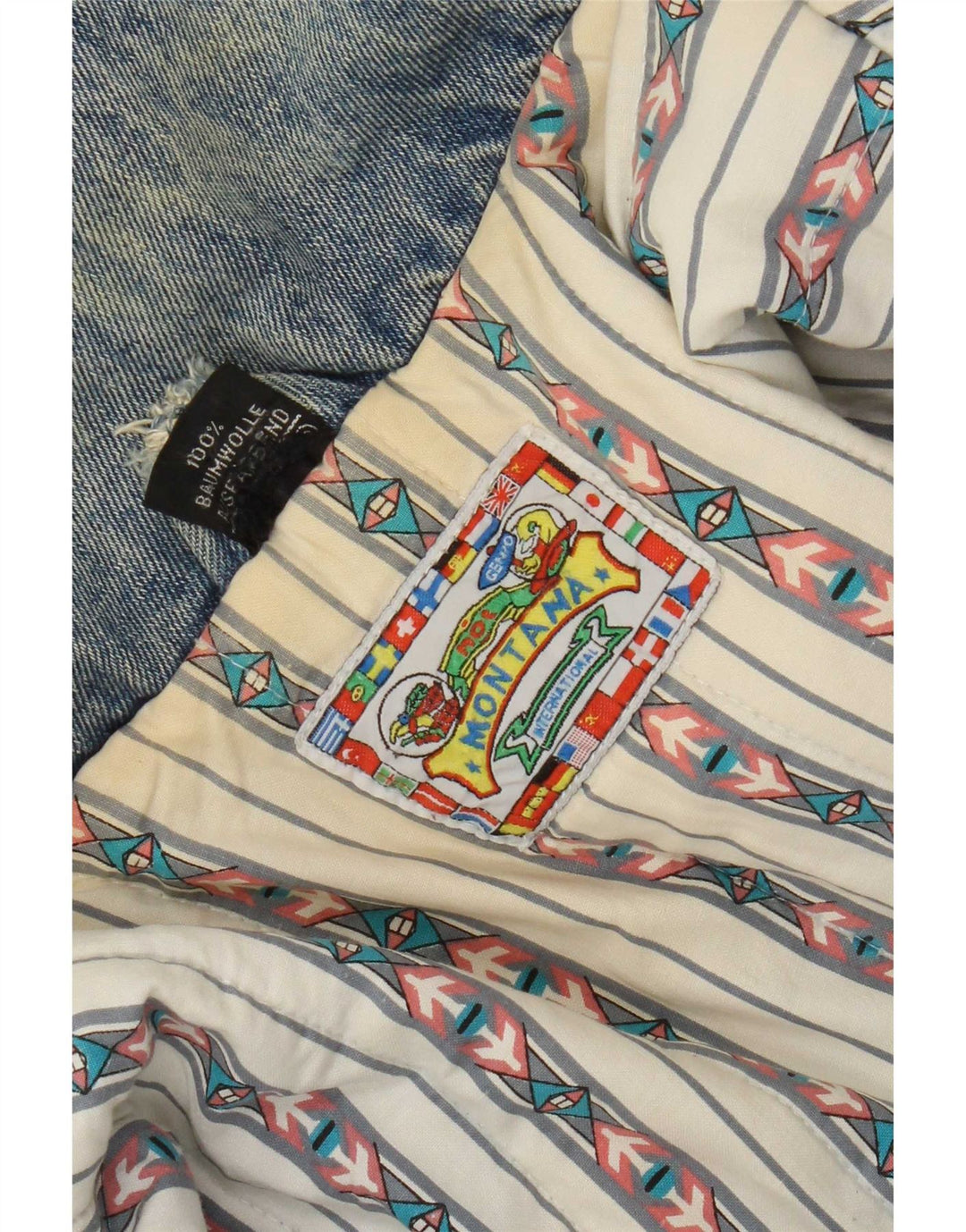 Jaqueta jeans feminina grande MONTANA Reino Unido 18 XL azul algodão
