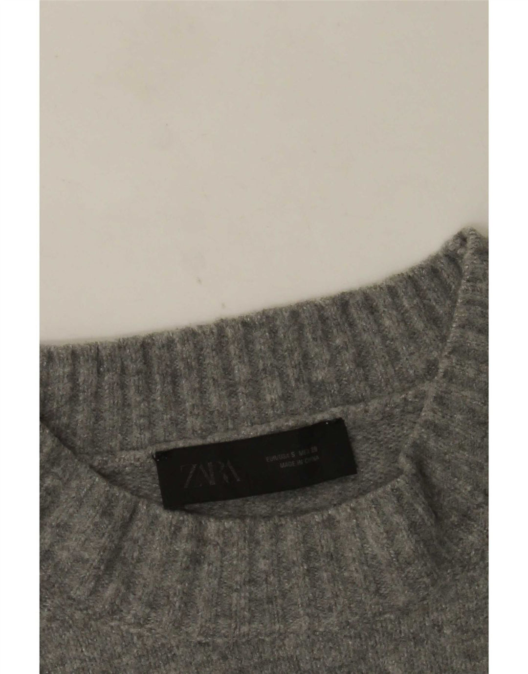Zara Suéter feminino oversized com gola redonda Reino Unido 10 pequeno cinza