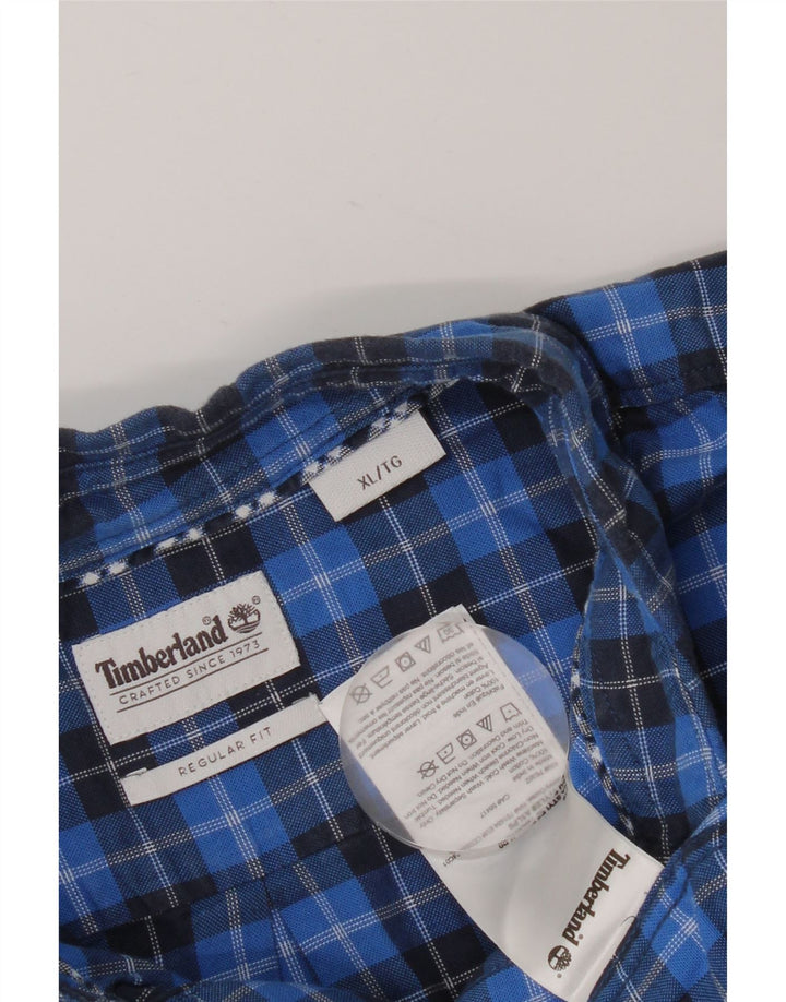 Camisa masculina Regular Fit Timberland XL azul xadrez algodão