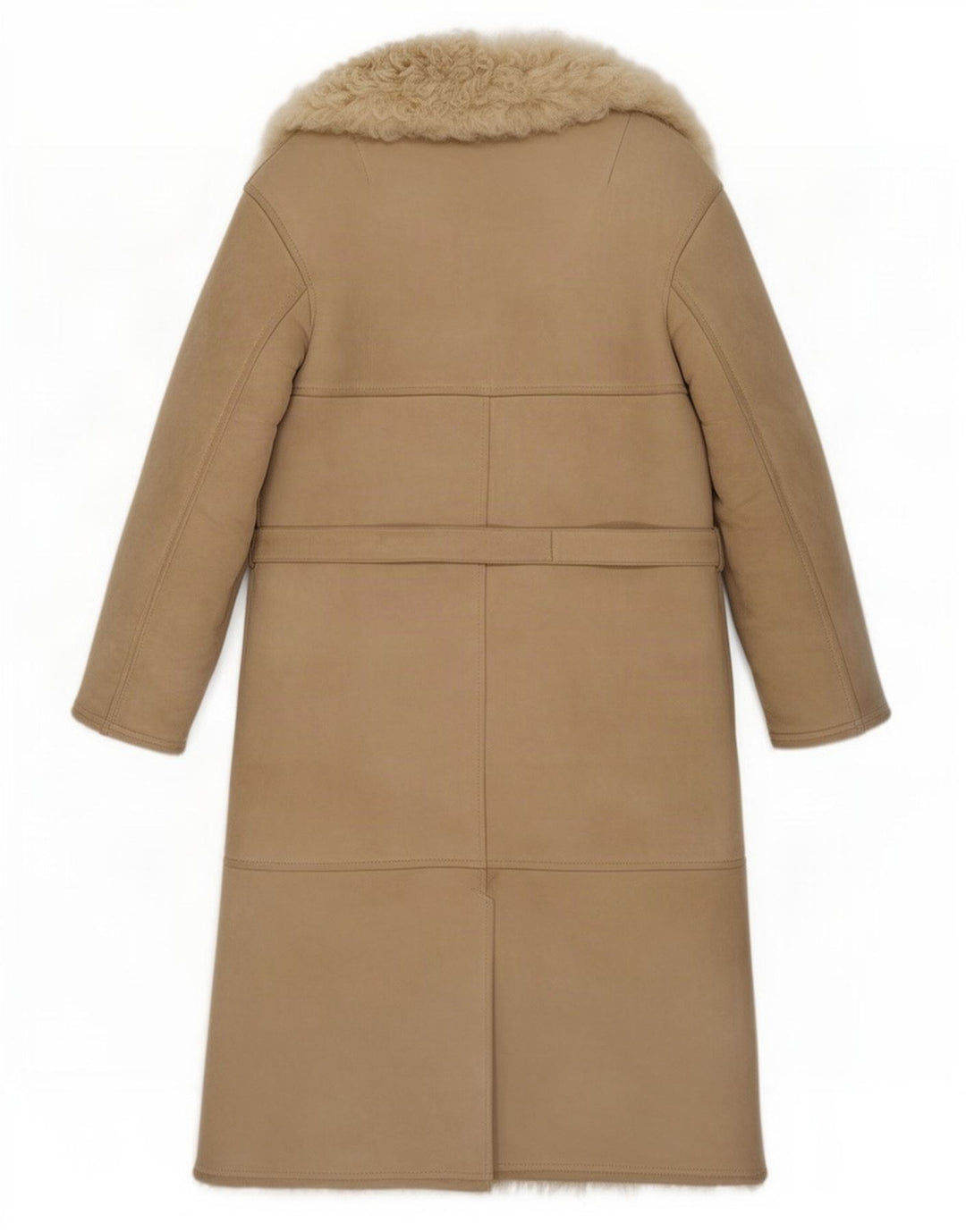 Casaco feminino vintage de shearling UK 8 pequeno bege