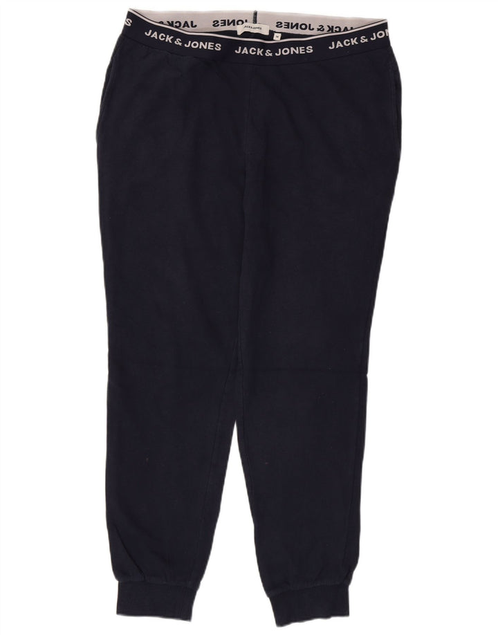 JACK & JONES Calça de treino masculina gráfica Joggers médio azul marinho