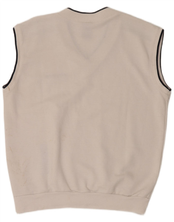 Lotto moletom masculino gráfico sem mangas jumper médio branco geométrico