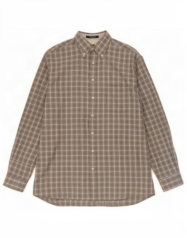 Camisa masculina de flanela Gant Regular Fit XL cinza xadrez algodão
