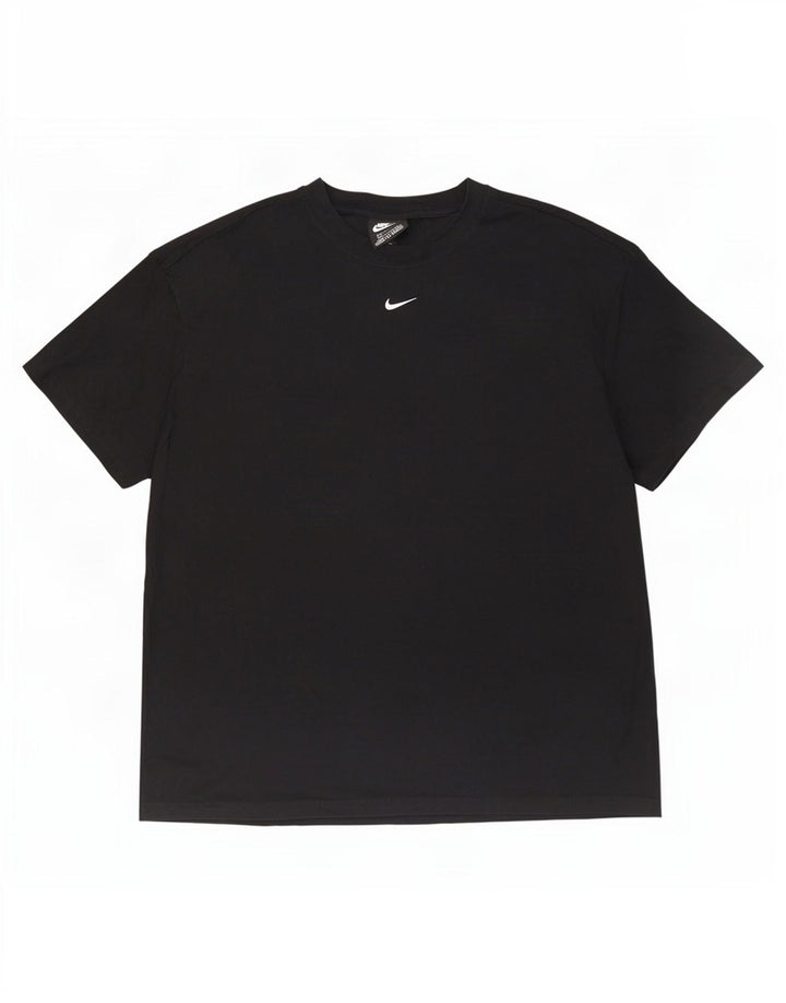 Nike Mens Camiseta Top Médio Algodão Preto