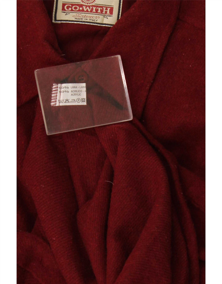 Camisa de malha masculina vintage XL Lã Borgonha