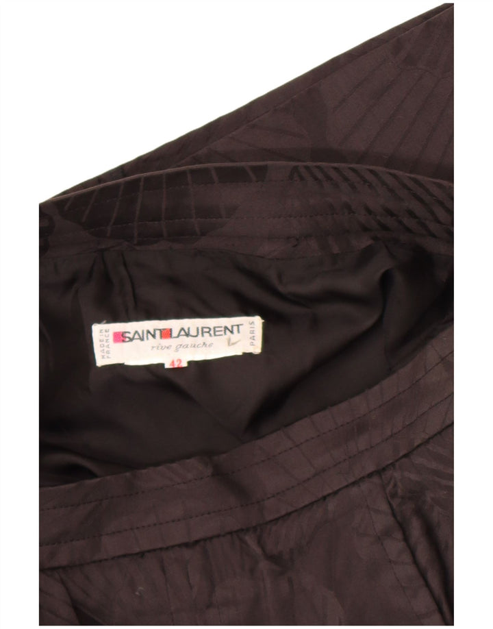 Saia reta feminina Saint Laurent IT 42 médio W30 preto floral designer