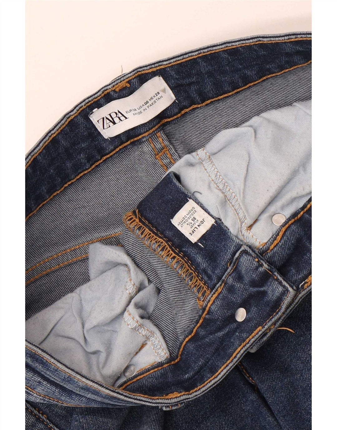 Zara Jeans Bootcut Feminino EU 38 Pequeno W28 L26 Azul Algodão