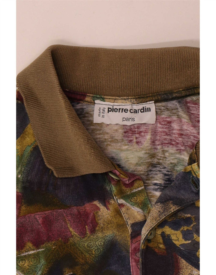 Camisa polo masculina Pierre Cardin gráfica média de algodão geométrico multicolorido