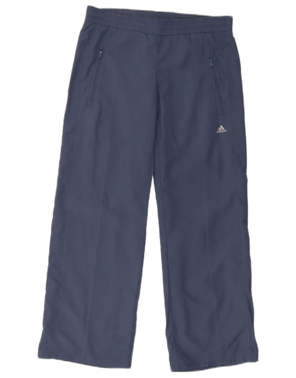 Calças de treino femininas Adidas UK 6 XS azul marinho poliéster