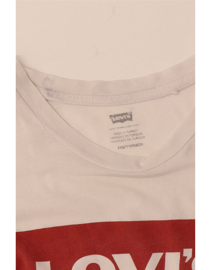Camiseta feminina gráfica Levi's Top UK 2 2XS branco